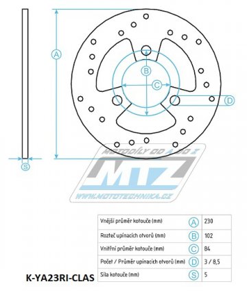 Kotou brzdov nerezov (230/84/3D) - Yamaha YP250Majesty / 98-99