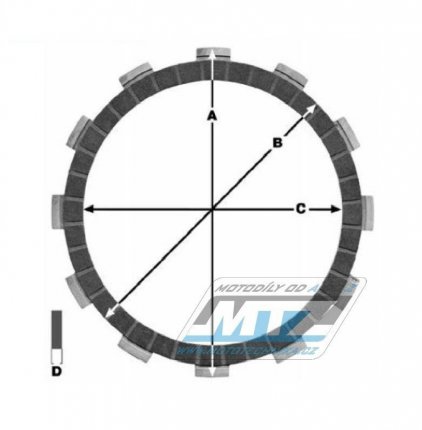 Lamely spojkové třecí (s obložením) Prox 16.S21003 - Yamaha YZ80 / 95-01 + YZ85 / 02-25