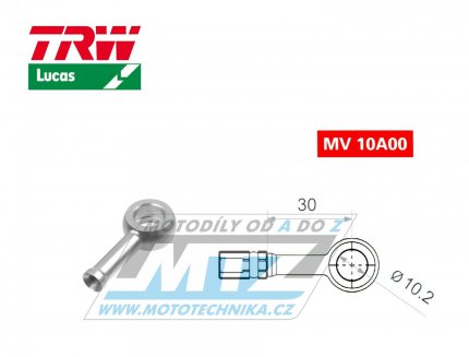 Koncovka brzdové hadice TRW VarioFlex MV10A00 (banjo 10mm přímé) - barva Alu stříbrná