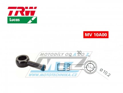 Koncovka brzdové hadice TRW VarioFlex MV10A00 (banjo 10mm přímé) - barva černá