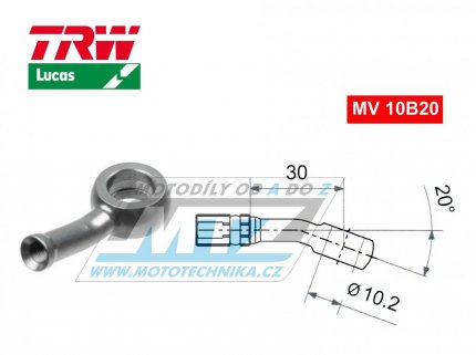 Koncovka brzdové hadice TRW VarioFlex MV10B20 (banjo 10mm zahnuté 20°) - barva titan