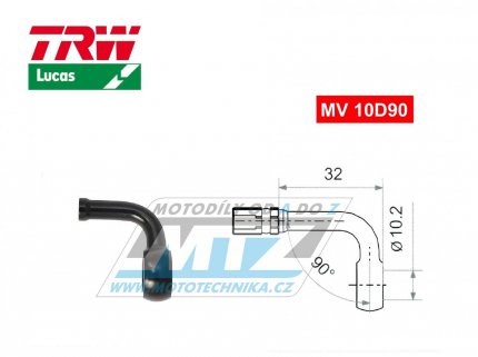 Koncovka brzdov hadice TRW VarioFlex MV10D90 (banjo 10mm zahnut 90) - barva ern