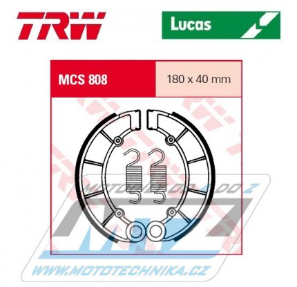 Brzdové obložení (brzdové pakny) TRW Lucas MCS808 - Honda CB650 + CB650C Custom + CB650SC Custom + CB750C Custom + CB750K + CB750K Four
