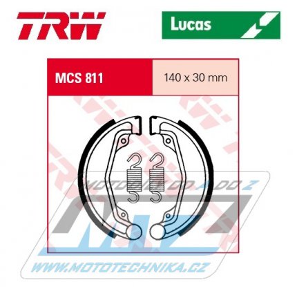 Brzdové obložení (brzdové pakny) TRW Lucas MCS811 - Honda CB200B + CB250RS + CL250S + XL500S
