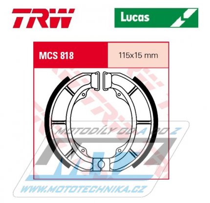 Brzdové obložení (brzdové pakny) TRW Lucas MCS818 - Aprilia Habana 50 + Habana Custom 50 + Mojito Custom 50