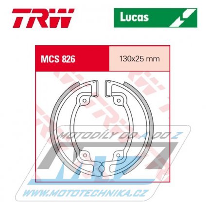 Brzdové obložení (brzdové pakny) TRW Lucas MCS826 - Kymco People 50 2T + People 50S 2T + People 50S 4T + Agility 50 R16 City 2T + Agility 50 R16 City 4T + Super 8 50 2T + Super 8 50 4T + Movie 125XL + People 125 BA25 + People One 125i...