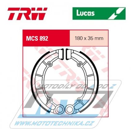 Brzdové obložení (brzdové pakny) TRW Lucas MCS892 - Kawasaki KLF300C Bayou + KVF300 Prairie + KLF500 Bayou + KVF400 Prairie + KVF400 Prairie 2x4 + KVF400 Prairie 4x4