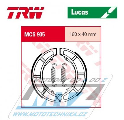 Brzdové obložení (brzdové pakny) TRW Lucas MCS905 - Suzuki LT300F -F King Quad + LT500A -F Vinson + LT500F -F Quadrunner + GT750