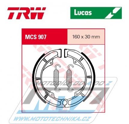 Brzdové obložení (brzdové pakny) TRW Lucas MCS907 - Suzuki GN250 + GSX250E, EGT + GT250E, N + GN400L + GN400TD + GSX400E + GSX400E, L + GSX400S + LT400F -F Eiger + GS450ET, LT + GS450L + GS450T + GR650X + LS650F Savage + LS650P Savage ...
