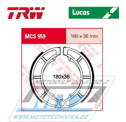 Brzdové obložení (brzdové pakny) TRW Lucas MCS959 - Sachs Roadster 800 V2 + Suzuki King Quad LT400A -F + King Quad LT400F -F + VS600GL, GLU Intruder + VS750GLF Intruder + VS750GLP Intruder + VL800 Intruder C800 + VL800 Volusia + VS800GL Intruder ...