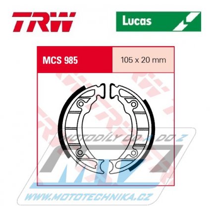 Brzdov obloen (brzdov pakny) TRW Lucas MCS985 - Piaggio Free 50 + Zip + Zip 50