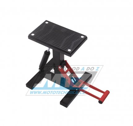 Stojánek MX Bike Lift Hydraulic (stojan pod motocykl) s kovovou pogumovanou deskou a hydraulickým tlumičem - černý