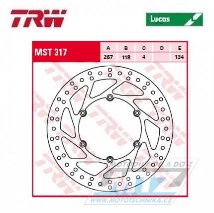 Kotou brzdov TRW MST317 (267/118/6D) - Yamaha TT600 / 93-01 + TT600R / 98-07 + TT600RE