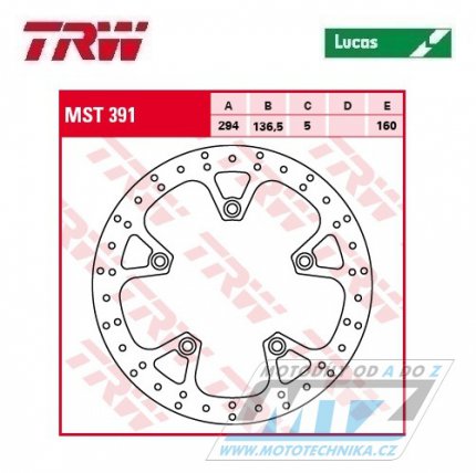 Kotou brzdov TRW MST391 (294/136/5D) - BMW K1200GT / 06-08 + K1300GT / 09-11