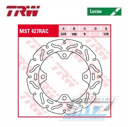 Kotou brzdov TRW MST427 (220/105/4D) - zubat desing - Honda CBR1000RA Fireblade / 09-19