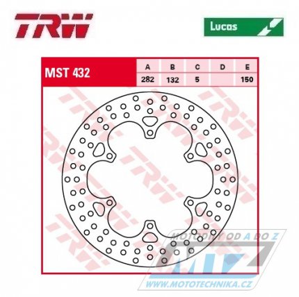 Kotouč brzdový TRW MST432 (282/132/6D) - Yamaha XTZ1200 Super Tenere / 10-17