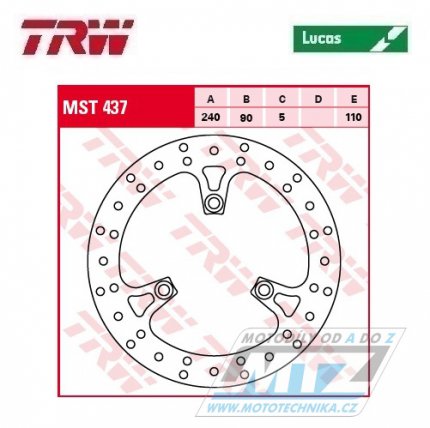 Kotouč brzdový TRW MST437 (240/90/3D) - Suzuki UH125 Burgman / 07-16 + UH200 Burgman / 07-16