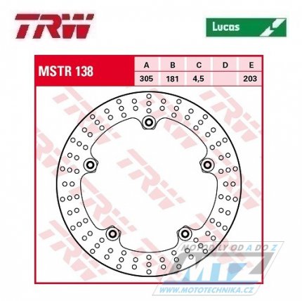 Kotouč brzdový TRW MSTR138 (305/181/5D) - BMW R1200GS / 08-12 + R1200GS Adventure / 08-13
