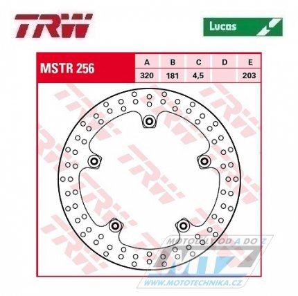 Kotou brzdov TRW MSTR256 (305/181/5D) - BMW F800R+F800S+F800ST + S1000RR + HP2 + R1200+R1200RT