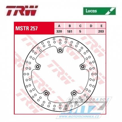 Kotouč brzdový TRW MSTR257 (305/181/5D) - BMW F800GT + S1000R + S1000RR + K1200S + K1300GT + K1300R + K1300S + K1600GT + K1600GTL