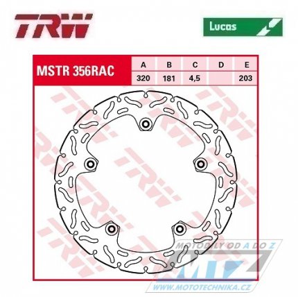 Kotouč brzdový TRW MSTR356RAC (305/181/5D) - BMW F800S+F800ST + K1200R+R1200R+R1200RT + R1200S+R1200ST