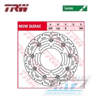 Kotou brzdov plovouc TRW MSW262RAC (320/132/6D) - zubat design - Yamaha YZF-R7+XVS950 Midnight Star + FJR1300