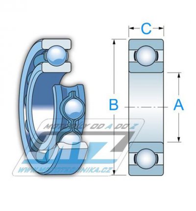 Loisko 6000-2RS (rozmry: 10x26x8 mm) Koyo