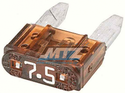 Pojistka nožová - 7,5A 12V (barva hnědá) - provedení MINI