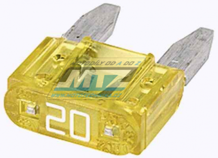 Pojistka noov - 20A 12V (barva lut) - proveden MINI