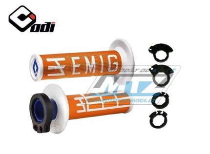 Rukojeti ODI V2 LOCK ON EMIG (2takt+4takt včetně 5 nástavců) - bílo-oranžové