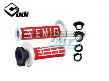 Rukojeti ODI V2 LOCK ON EMIG (2takt+4takt včetně 5 nástavců) - bílo-červené