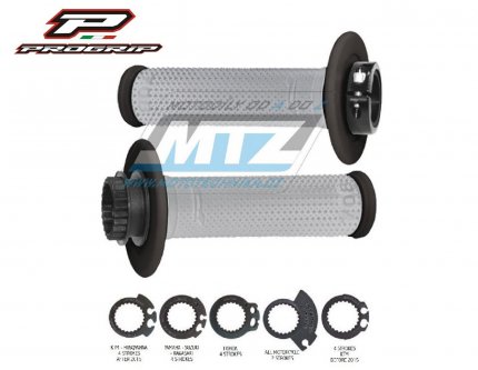 Rukojeti/Gripy Progrip 708 LOCK-ON 2takt+4takt (ODI SCS) včetně 5 nástavců - šedo-černé