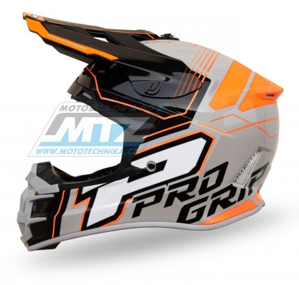 Přilba Progrip 3080 ABS - grey/black/orange - velikost S