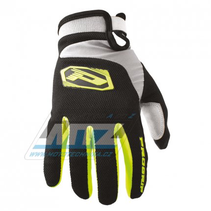 Rukavice motokros dětské PROGRIP 4009 - fluo žluto-černo-šedé - velikost XS