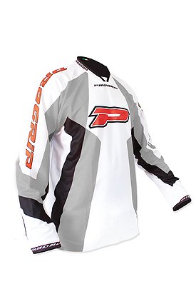 Dres motokros PROGRIP 7010 RACE - černo-bílo-šedý - velikost XL