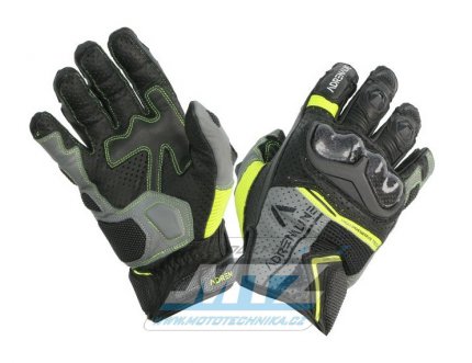 Rukavice motocyklov Adrenaline Hexagon koen - erno-lut - velikost 3XL