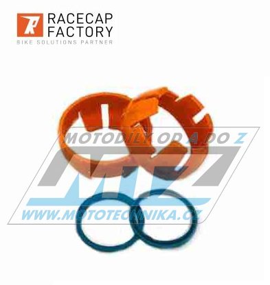 Sada přídavných prachovek předních vidlic RACECAP BEAVER pro vidlice White Power 48mm - KTM + Husaberg + Husqvarna + Gas-Gas - oranžová