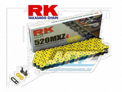 Řetěz RK 520 MXZ4 (114čl) - netěsněný/ bezkroužkový (žlutý)