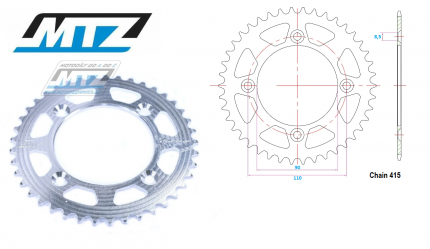 Rozeta řetězová (převodník) Dural KTM50-45zubů MTZ - KTM 50SX / 14-25 + SX-E5 + Husqvarna TC50 / 17-25 + Gas-Gas MC50