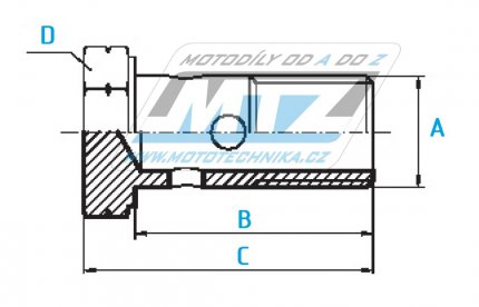 roub prtokov (roub dut) M10x1,0x19 hlinkov (verze Brembo) - barva zlat