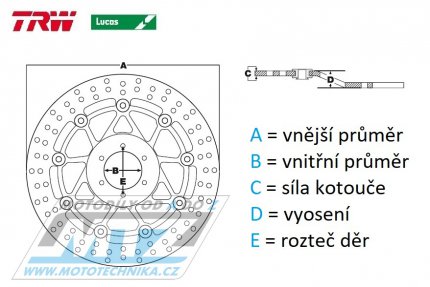 Kotou brzdov TRW MST472 () - Honda CB125R / 18 + CB300R / 18-