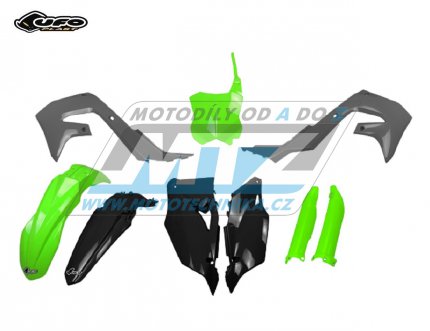 Sada plastů Kawasaki KXF250 / 21-24 + KXF450 / 19-23 - barva černo-šedo-FLUO zelená (černo-šedo-neon zelená)