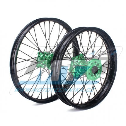 Kolo kompletn zadn 2,15x19" (zelen nboj / ern rfek) - Kawasaki KX250+KXF250 + KX450+KXF450