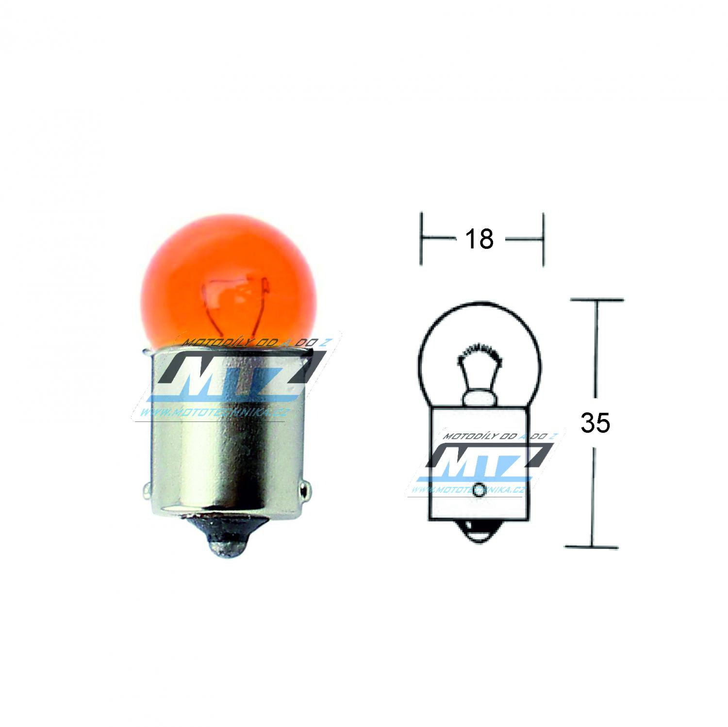 Žárovky LED oranžové 12V 10W BA15S - sada 2ks