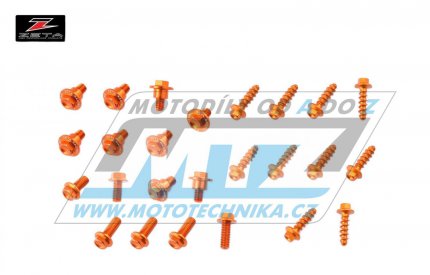 Sada šroubů na plasty - ZETA ZE88-5843 - KTM 125SX+150SX + 250SXF+350SXF+450SXF / 16-18 + 250SX / 17-18 + 125EXC+250EXC+300EXC + 250EXCF+350EXCF+450EXCF+500EXCF / 17-19 - oranžové